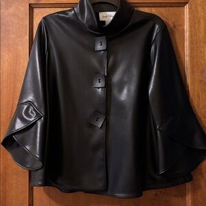 Joseph Ribkoff Black Faux Leather Jacket